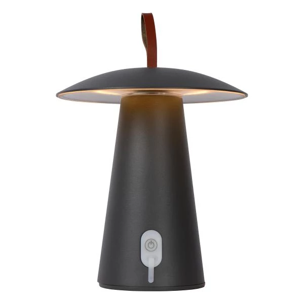 Lucide LA DONNA - Oplaadbare Tafellamp Buiten - Accu/Batterij - Ø 19,7 cm - LED Dimb. - 1x2W 2700K - IP54 - 3 StepDim - Antraciet - detail 2